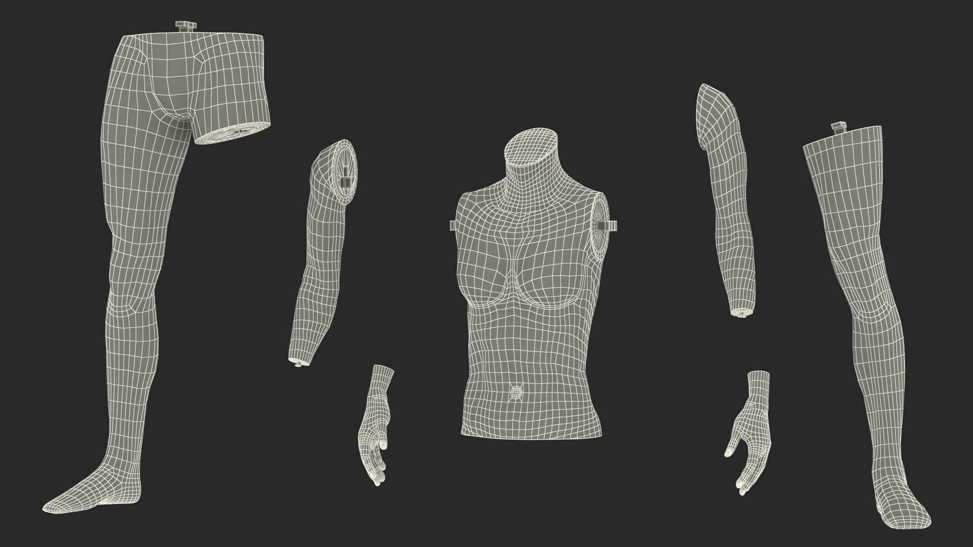 Female Sports Mannequin White 3D model