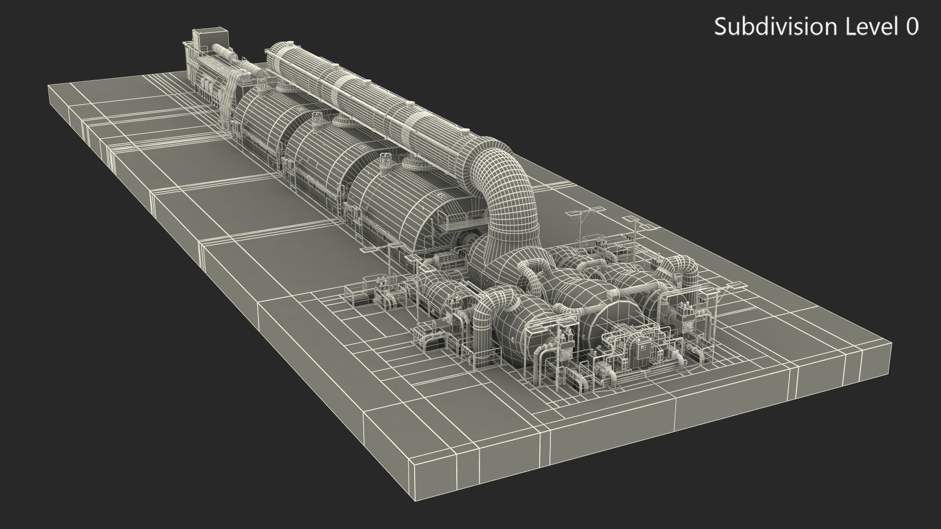3D Siemens Steam Turbine Generator