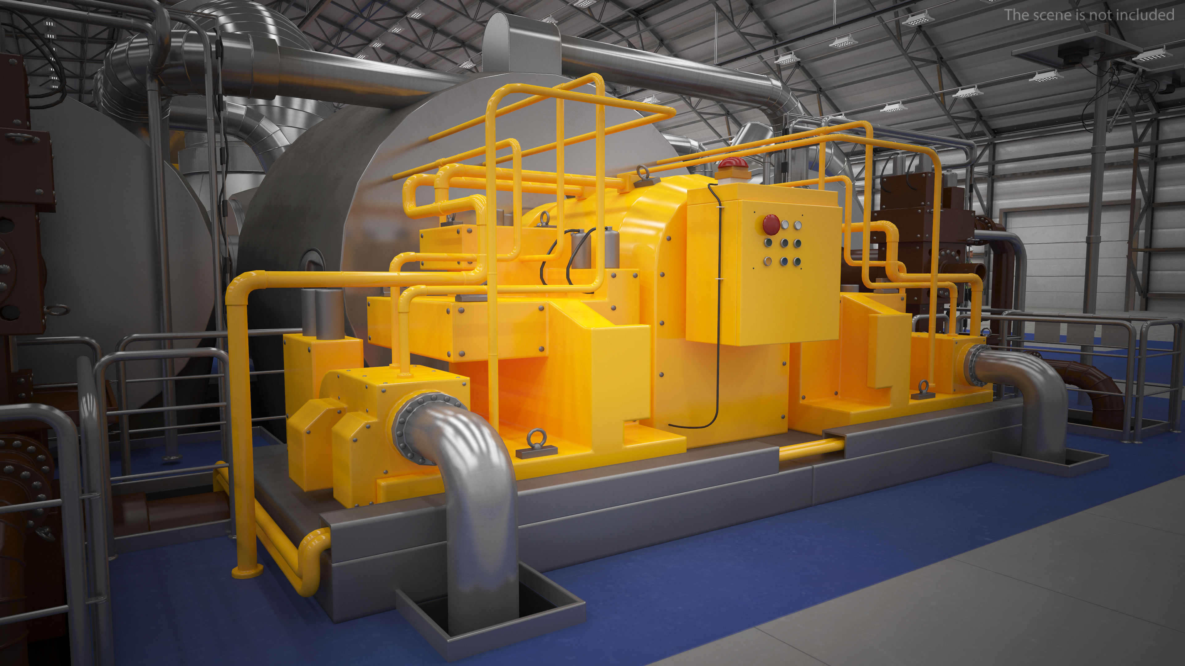 3D Siemens Steam Turbine Generator