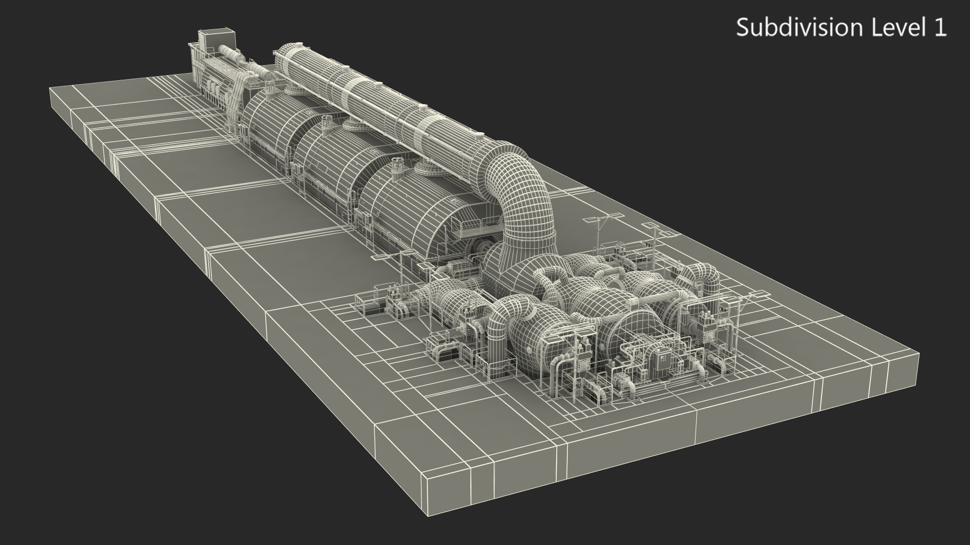 3D Siemens Steam Turbine Generator
