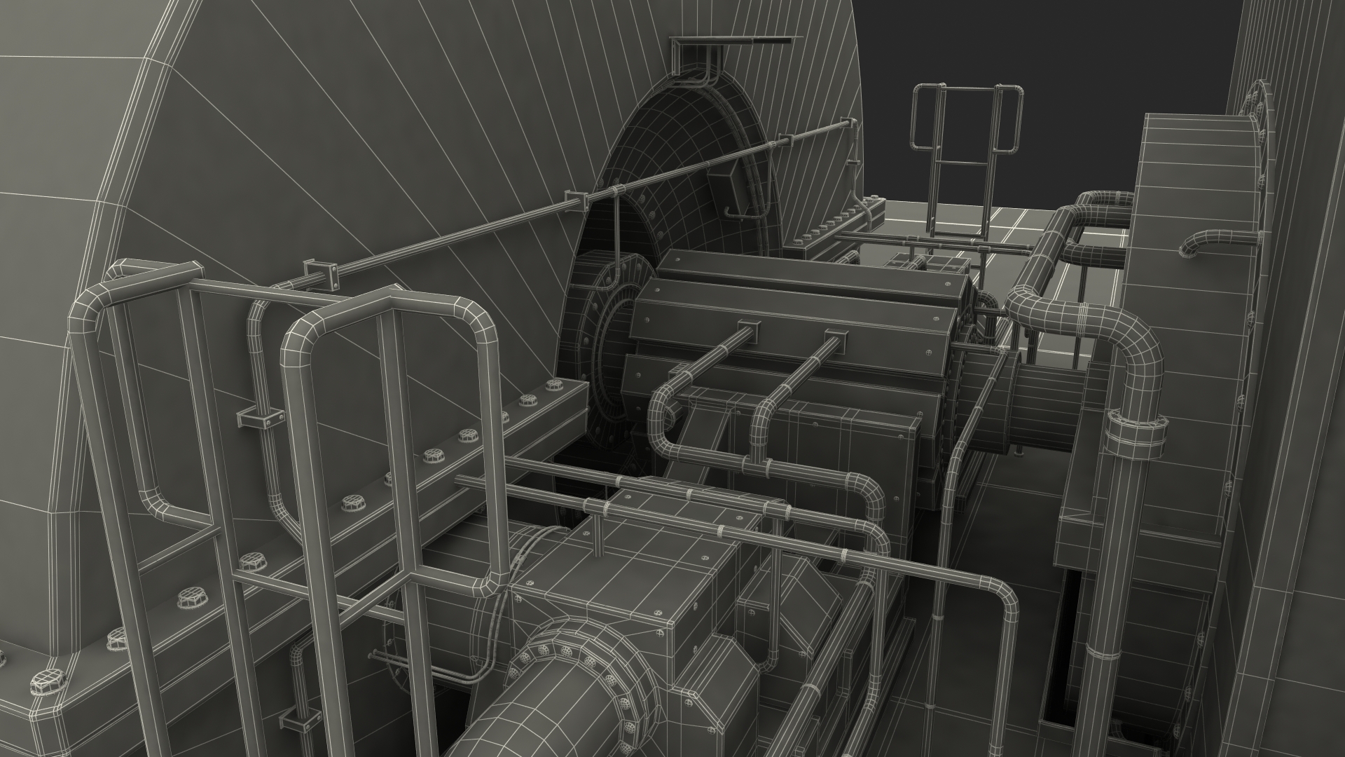 3D Siemens Steam Turbine Generator