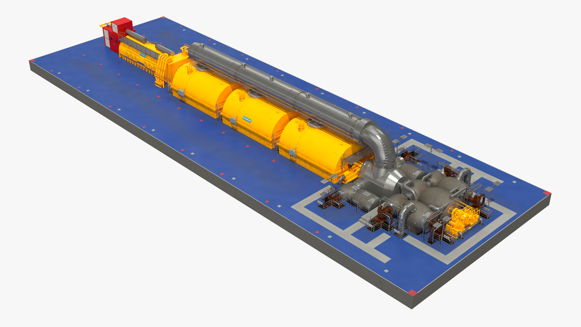 3D Siemens Steam Turbine Generator