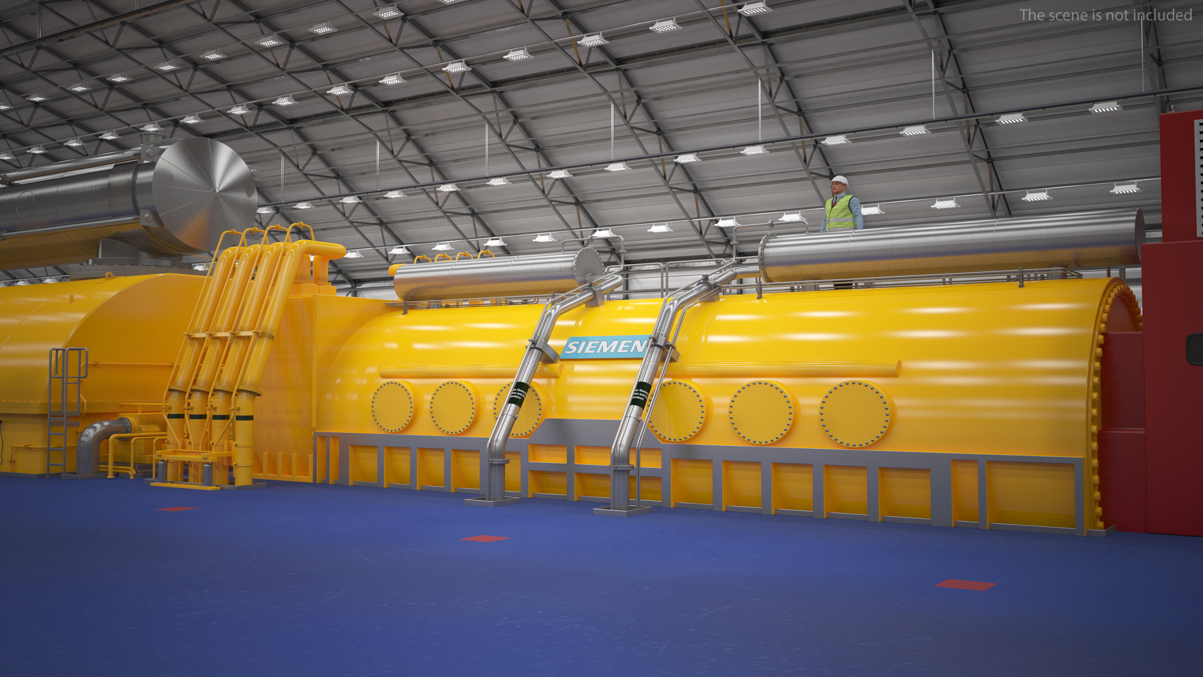 3D Siemens Steam Turbine Generator