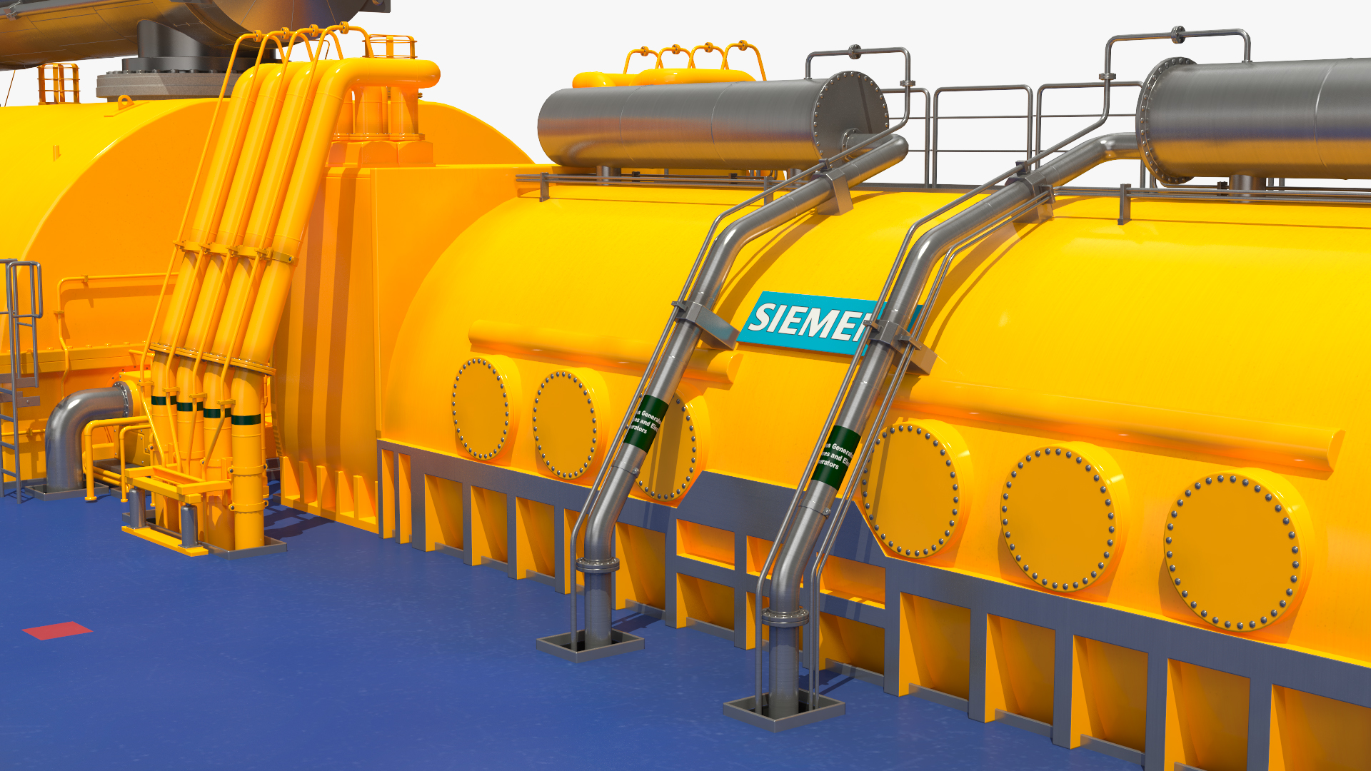 3D Siemens Steam Turbine Generator