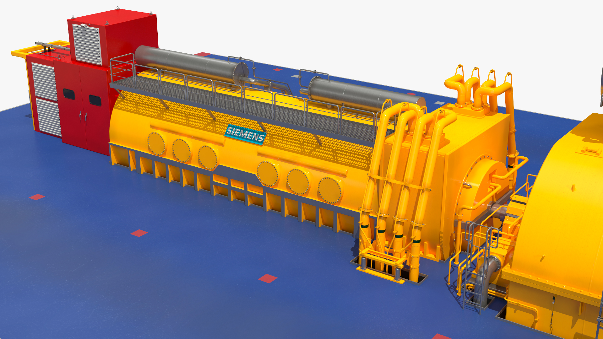 3D Siemens Steam Turbine Generator