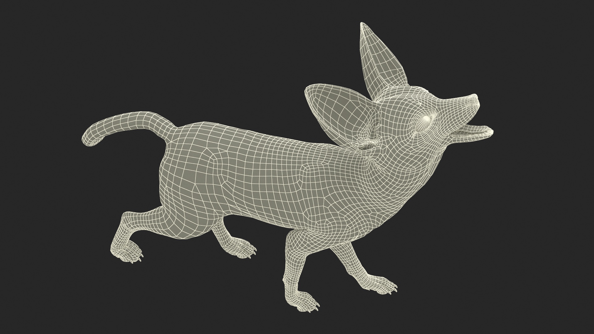 3D Desert Fox Fennec Fur Rigged model