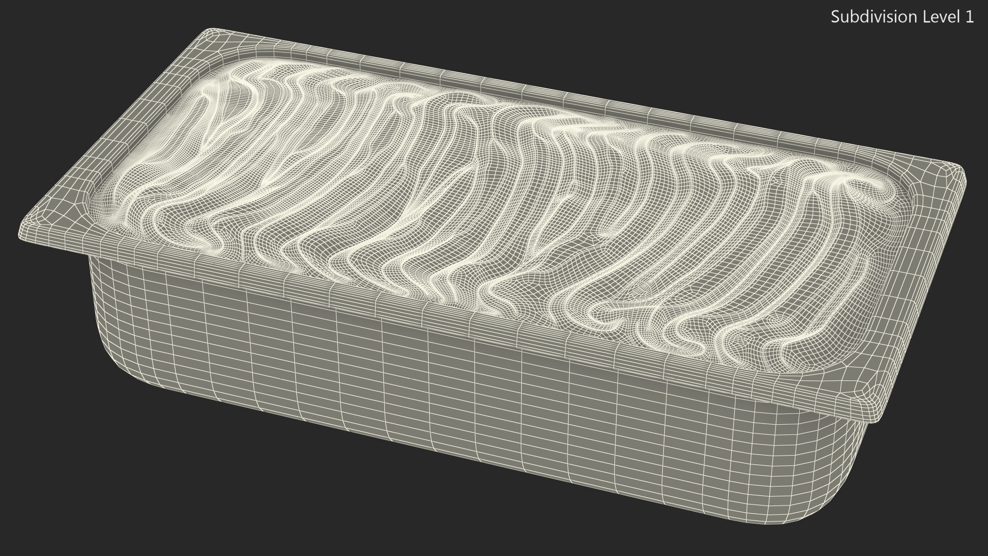 Banana Ice Cream Tray Untouched Surface 3D model