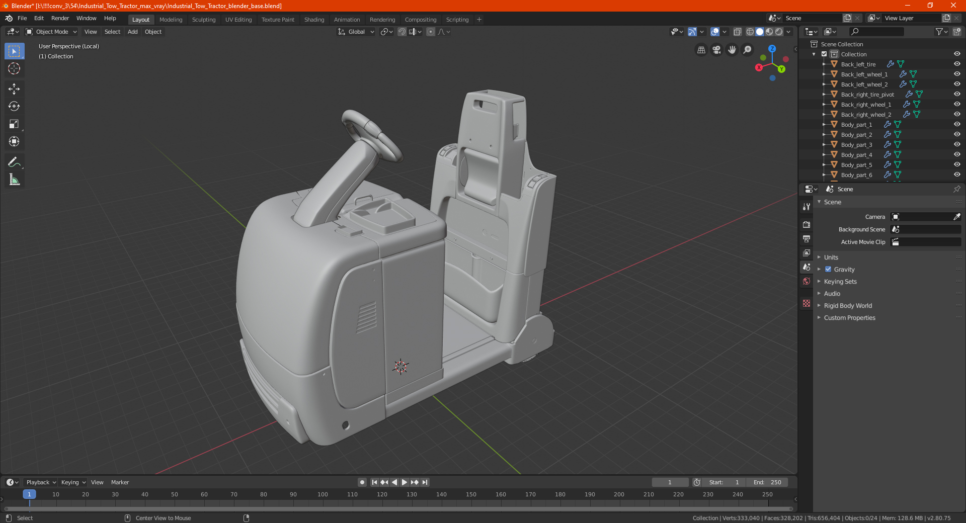 Industrial Tow Tractor 3D