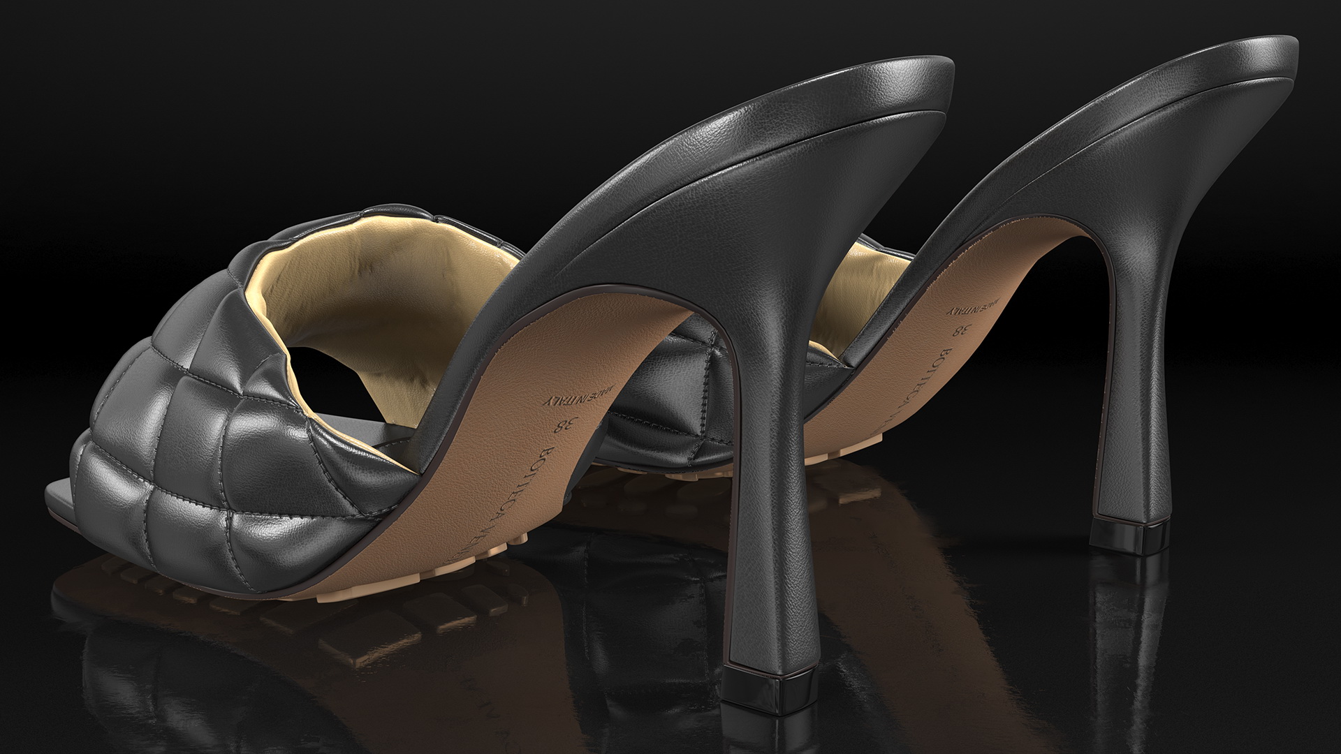 3D Bottega Veneta Sandals Black model