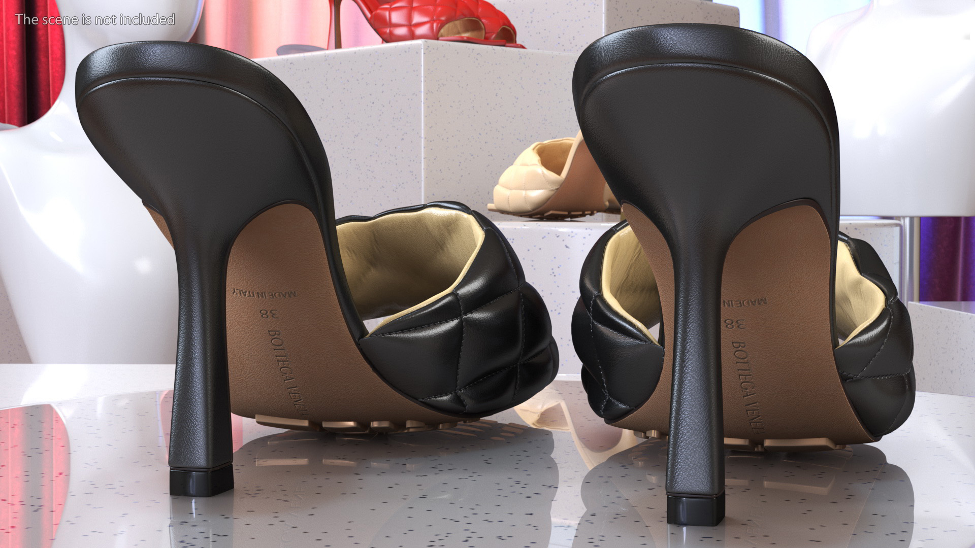 3D Bottega Veneta Sandals Black model