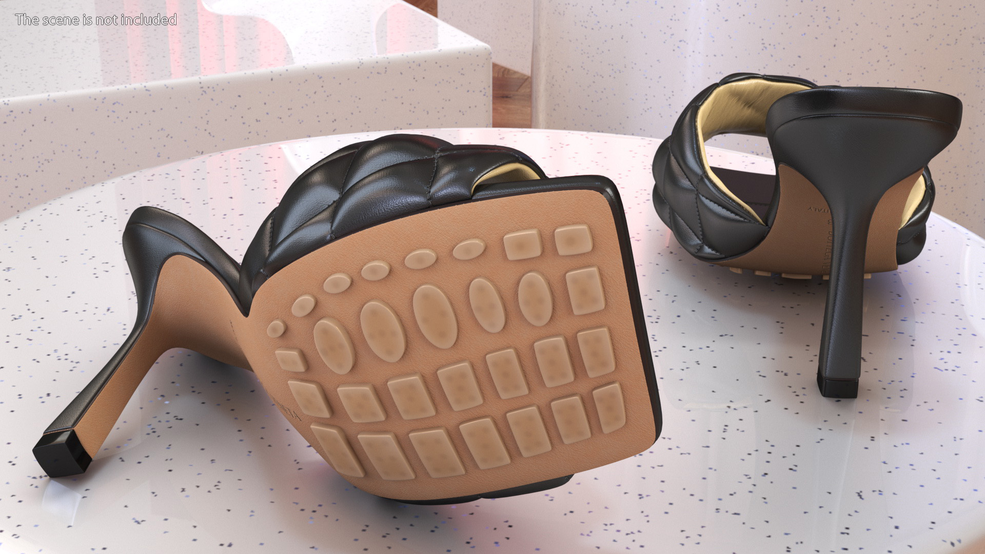 3D Bottega Veneta Sandals Black model