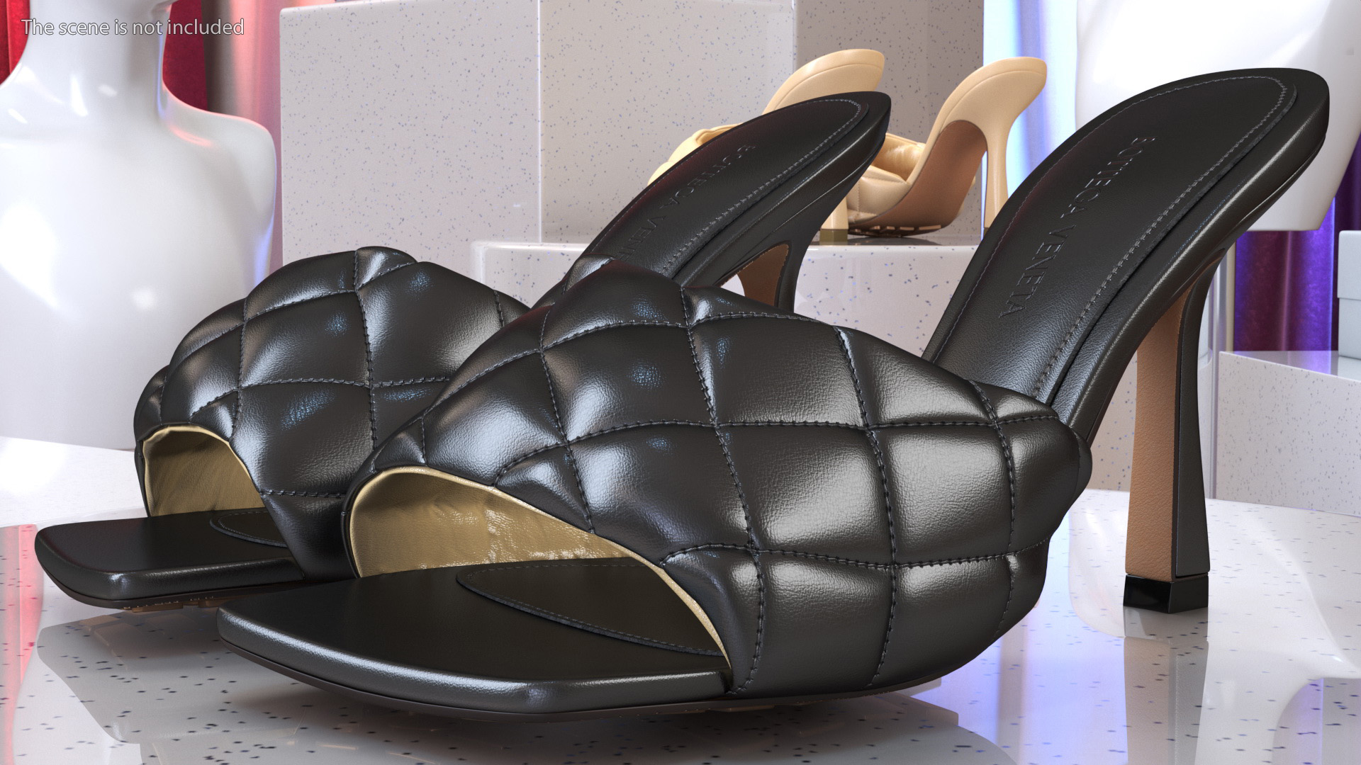 3D Bottega Veneta Sandals Black model
