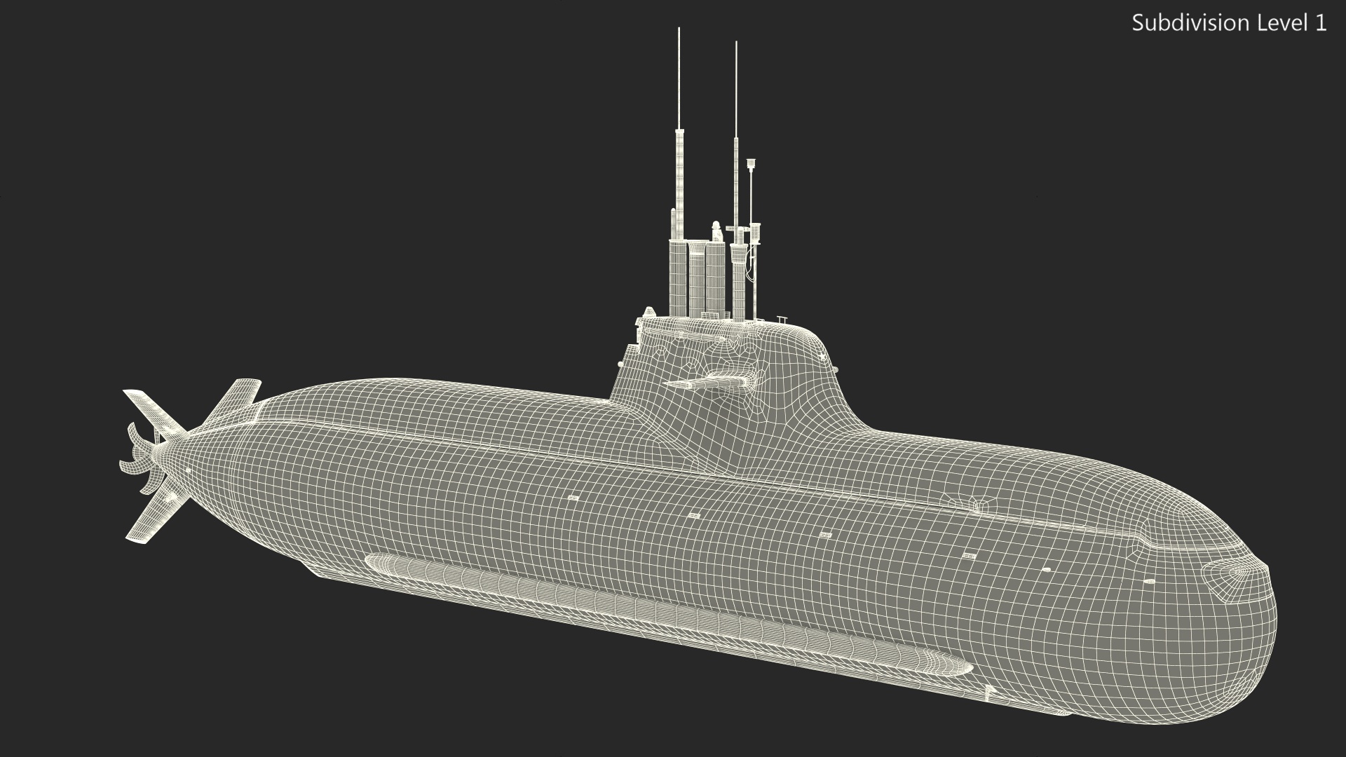 Diesel Electric Submarine HDW Class 212A Half Wet 3D model