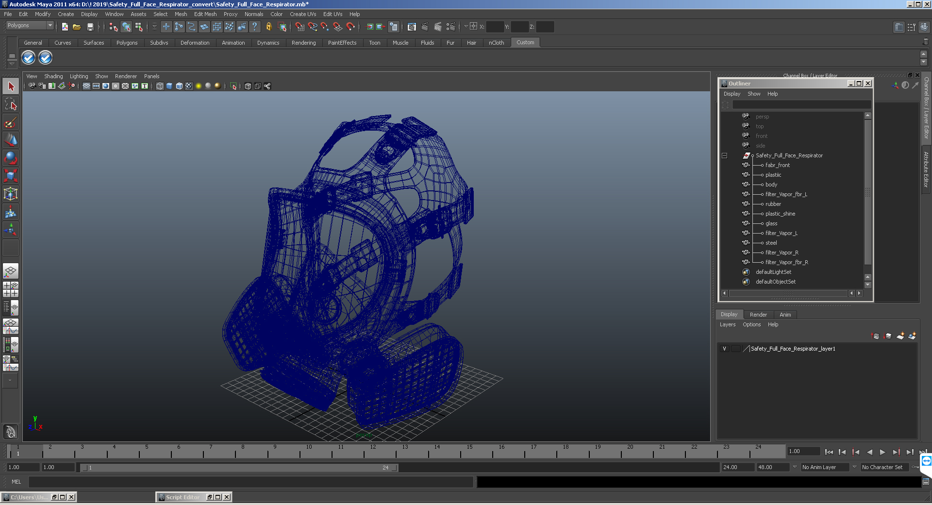 Safety Full Face Respirator 3D