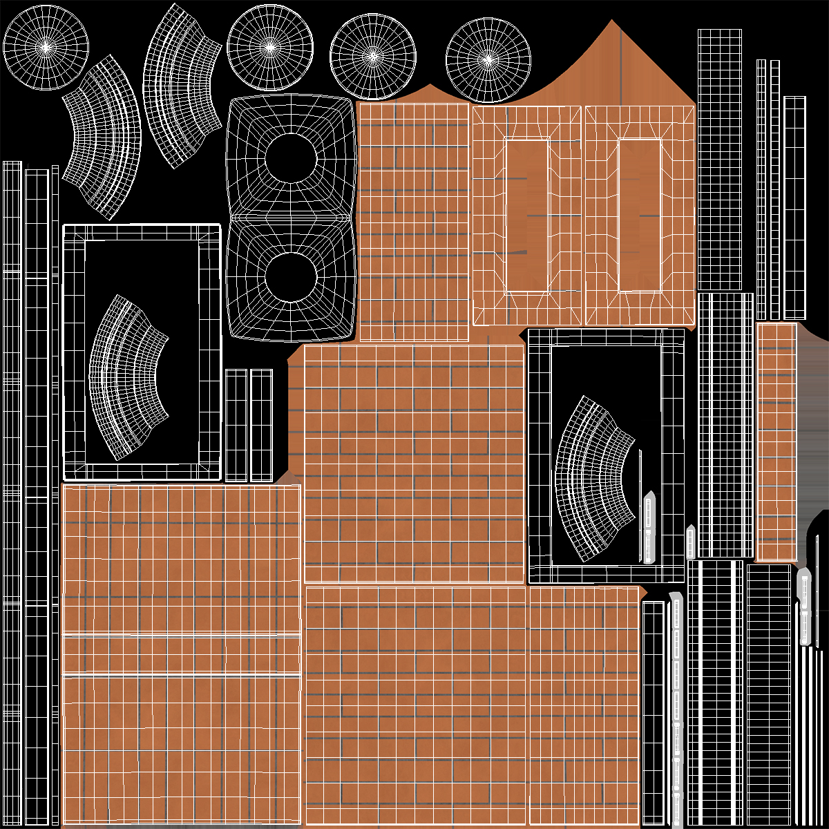 Masonry Double Chimney 3D