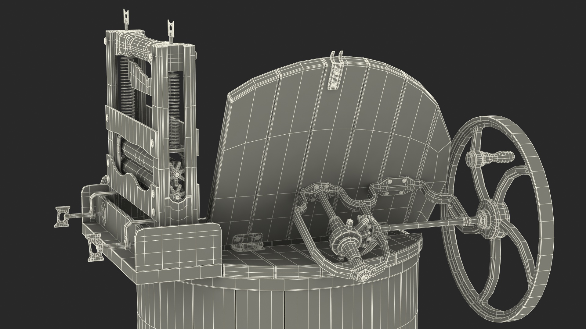 3D model Opened Vintage Washing Machine