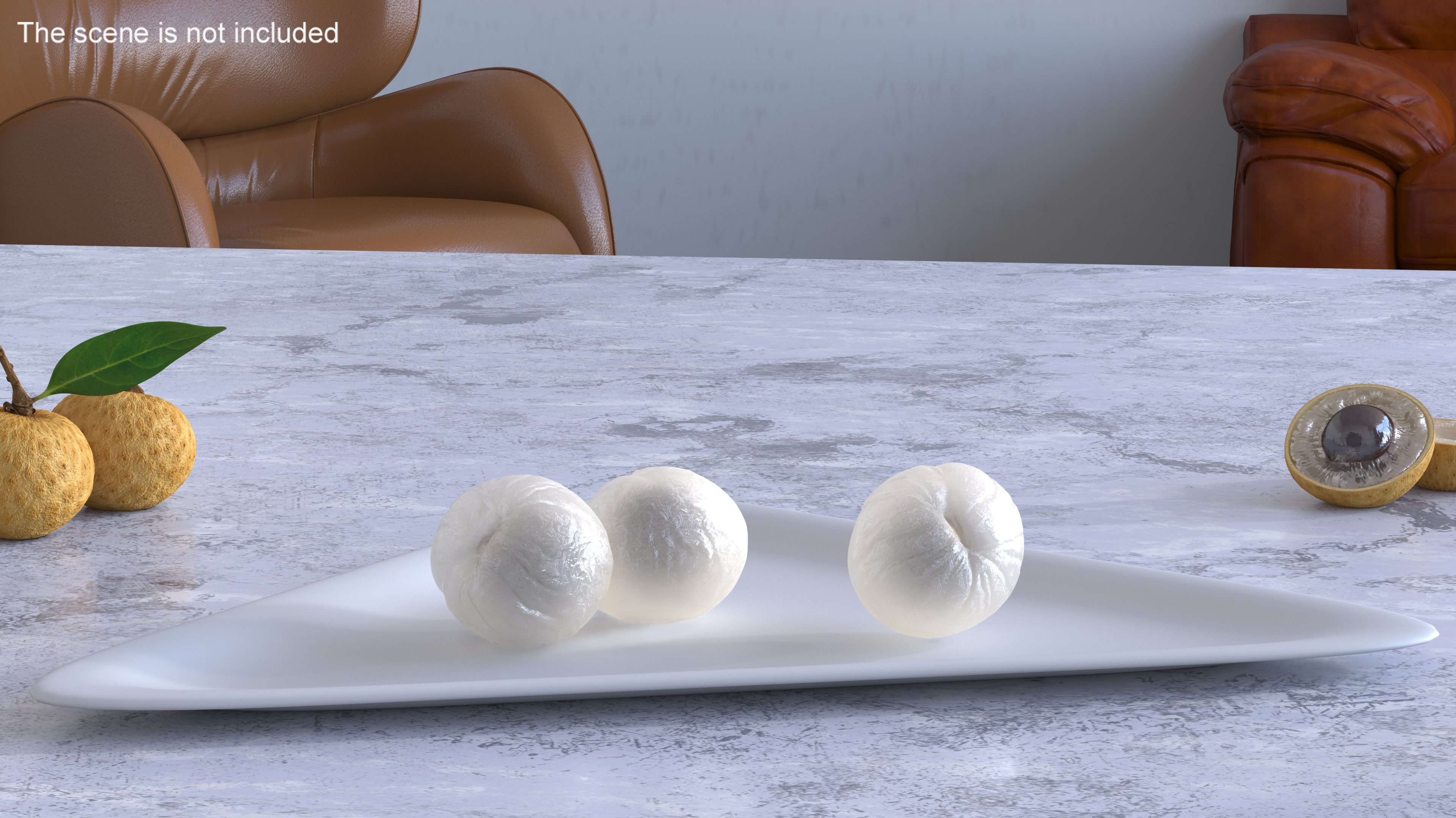 3D Peeled Longan model