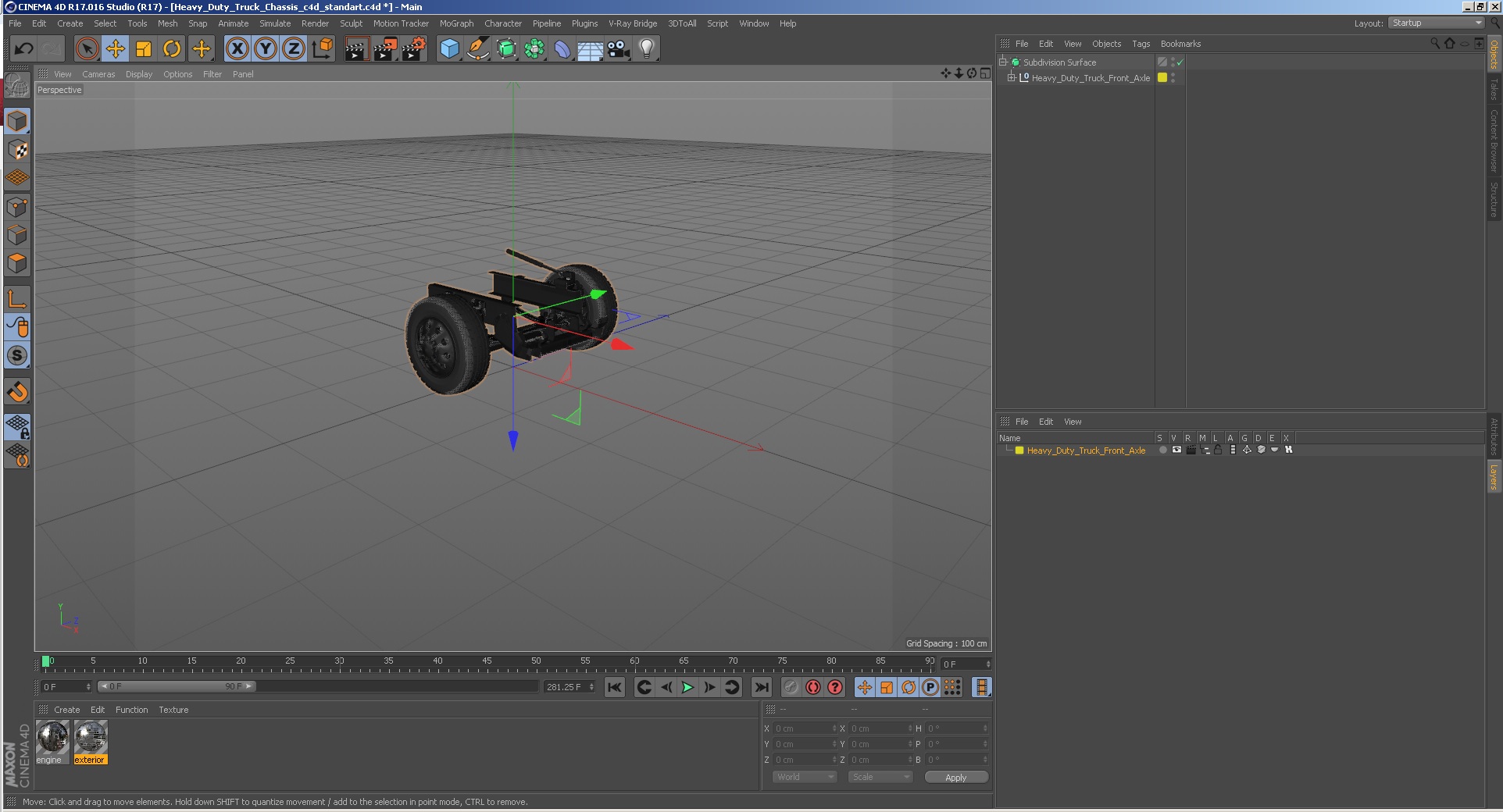 Heavy Duty Truck Chassis 3D model