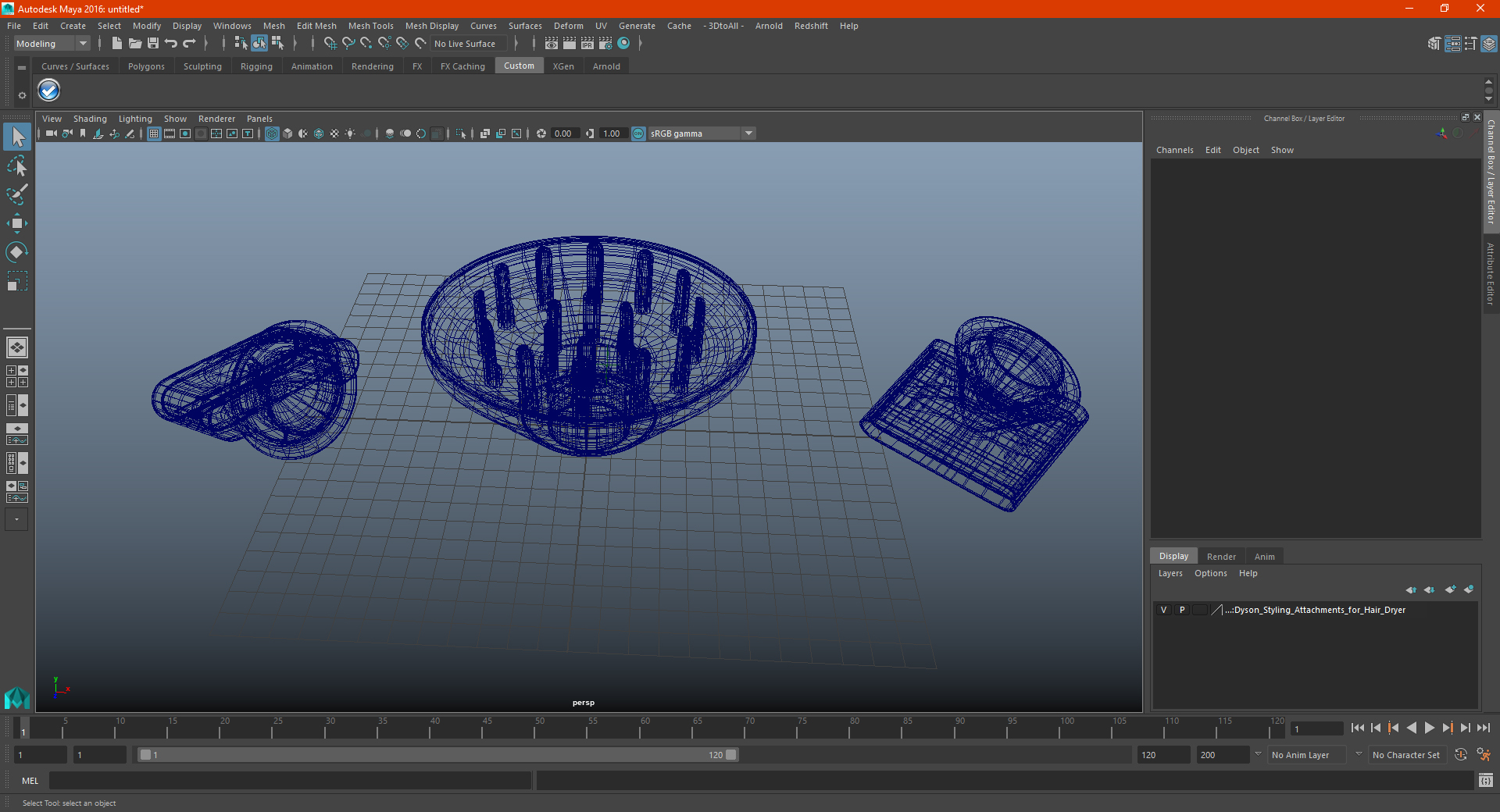3D model Dyson Styling Attachments for Hair Dryer