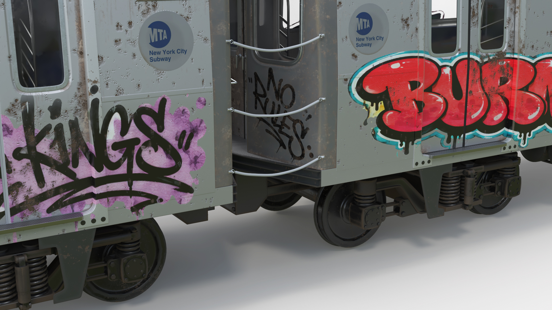 MTA Subway Train with Graffiti - view 5