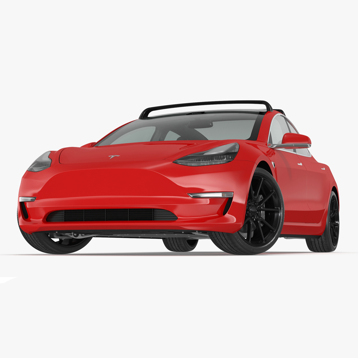 3D Tesla with Roof Rack Rigged for Cinema 4D