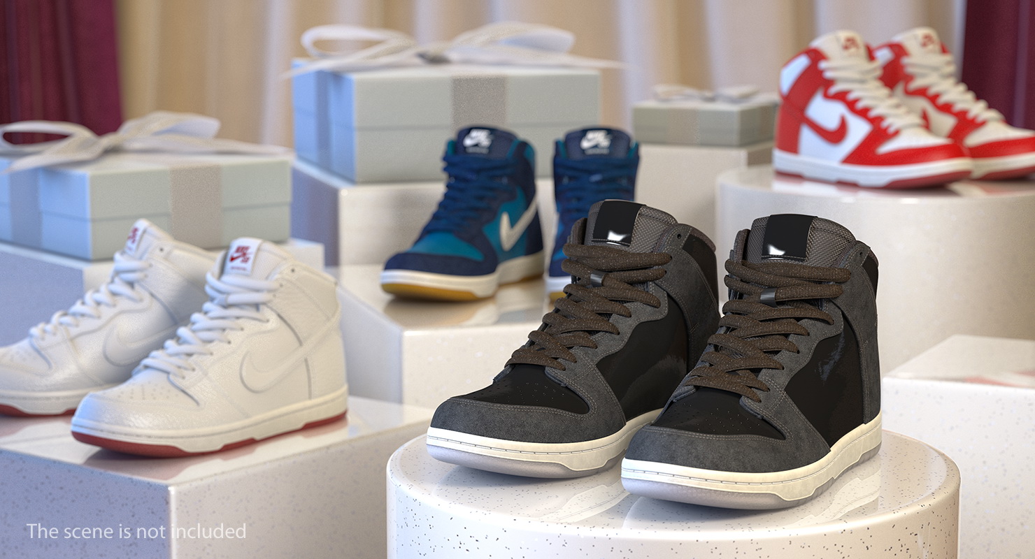 3D model Black Skateboarding Shoes