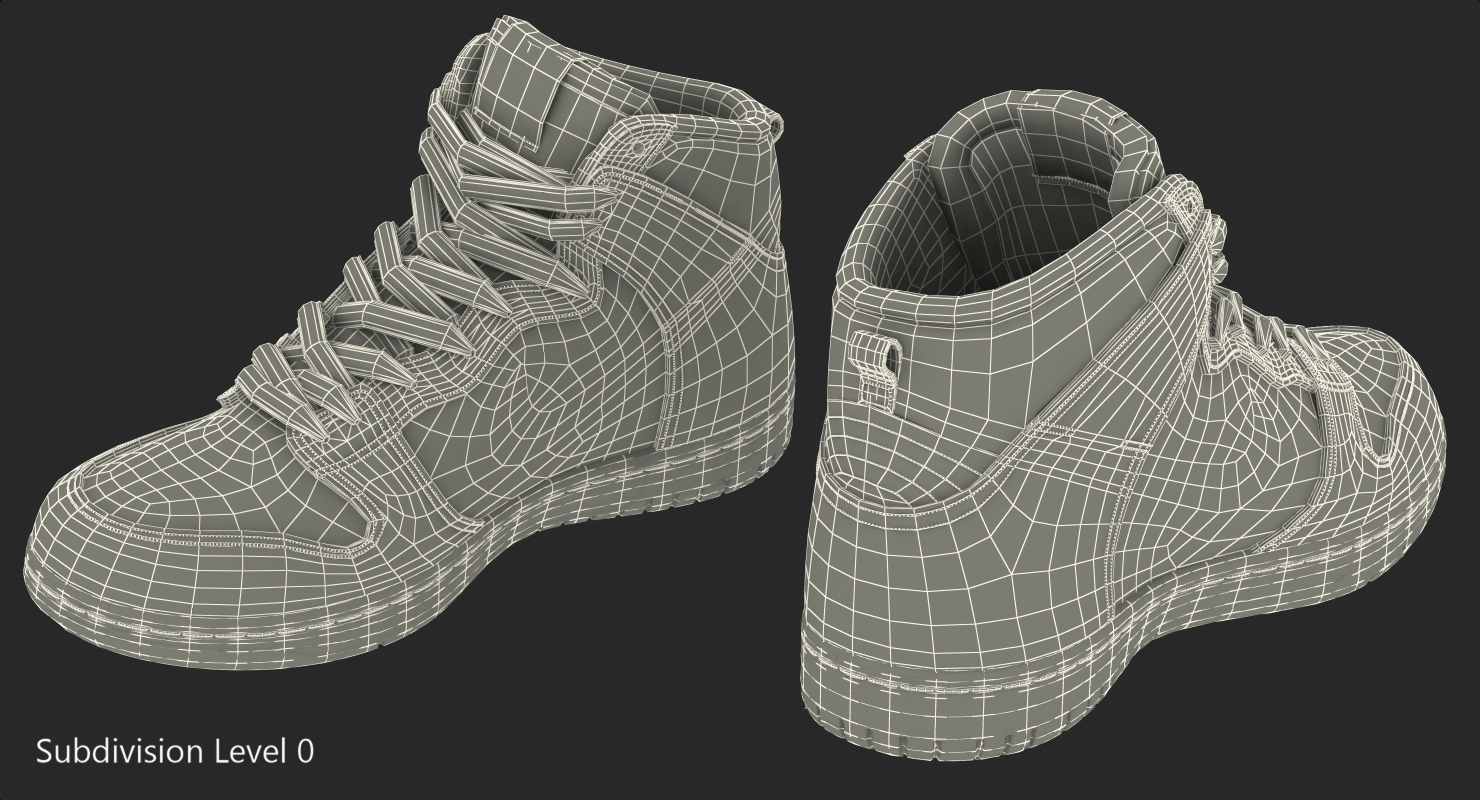 3D model Black Skateboarding Shoes