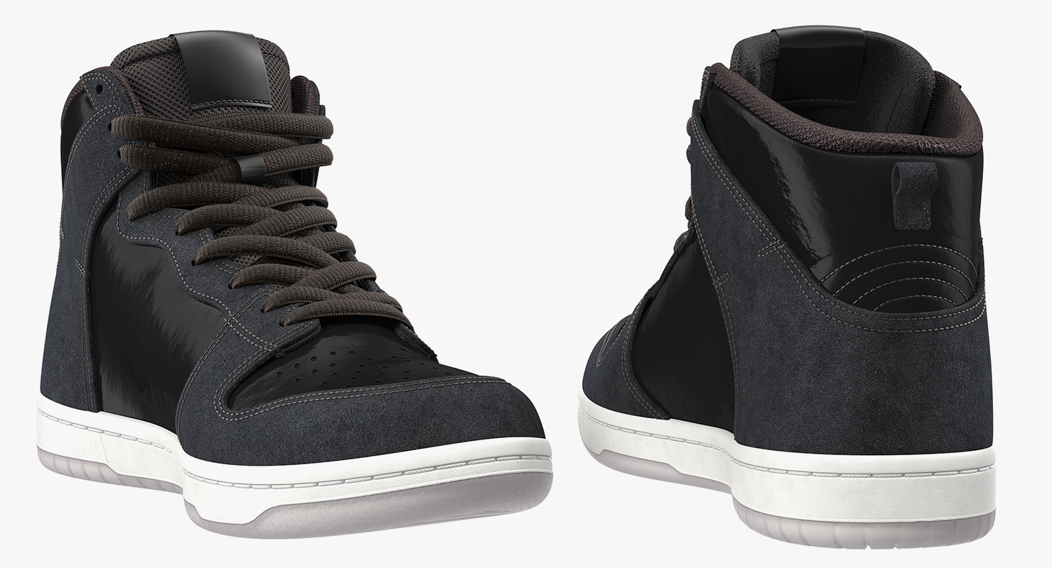 3D model Black Skateboarding Shoes