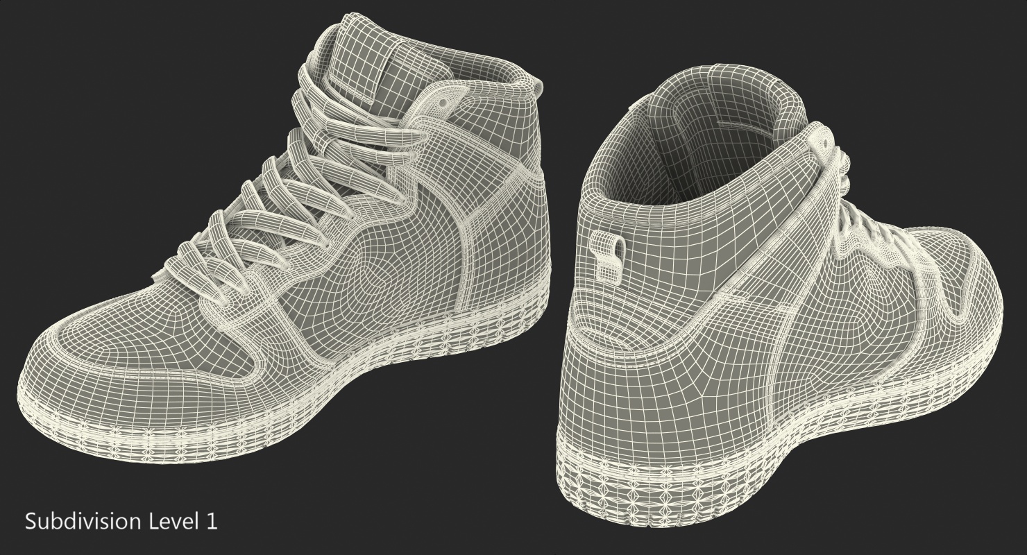 3D model Black Skateboarding Shoes