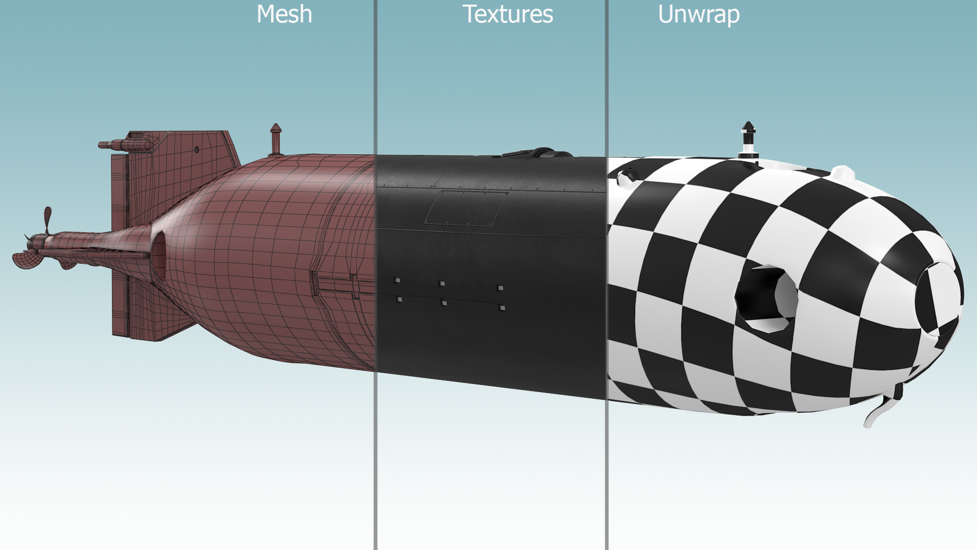 Submarine Drone Rigged 3D