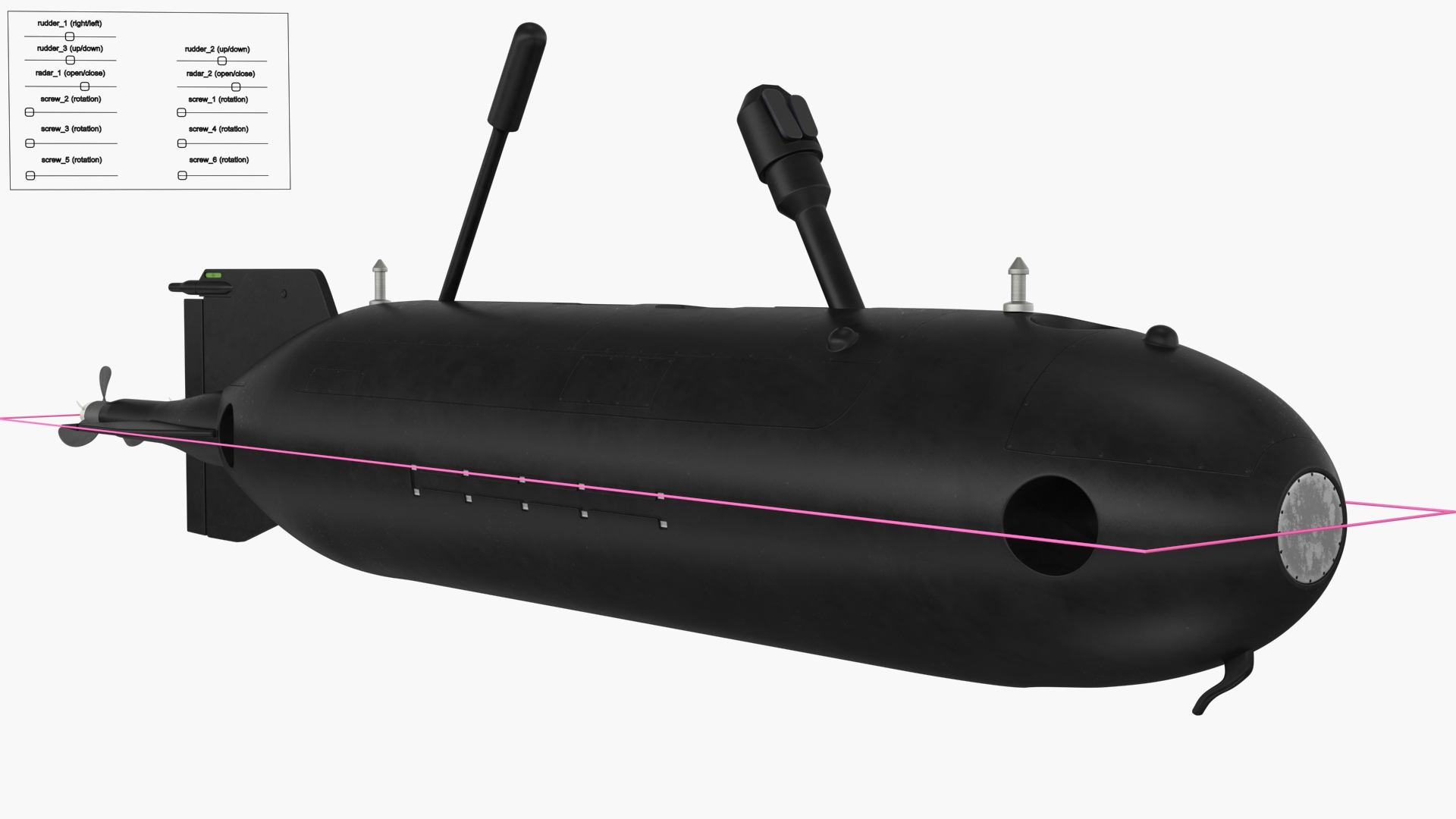 Submarine Drone Rigged 3D