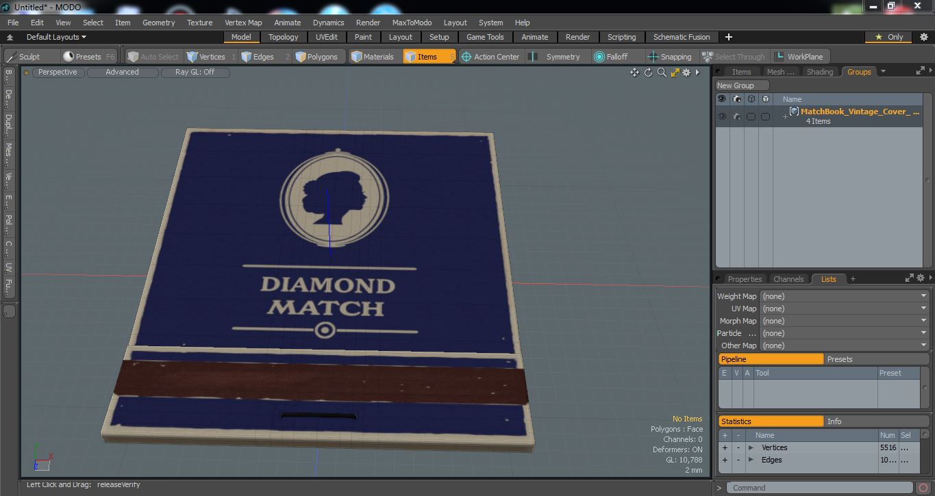 3D model MatchBook Vintage Cover Closed