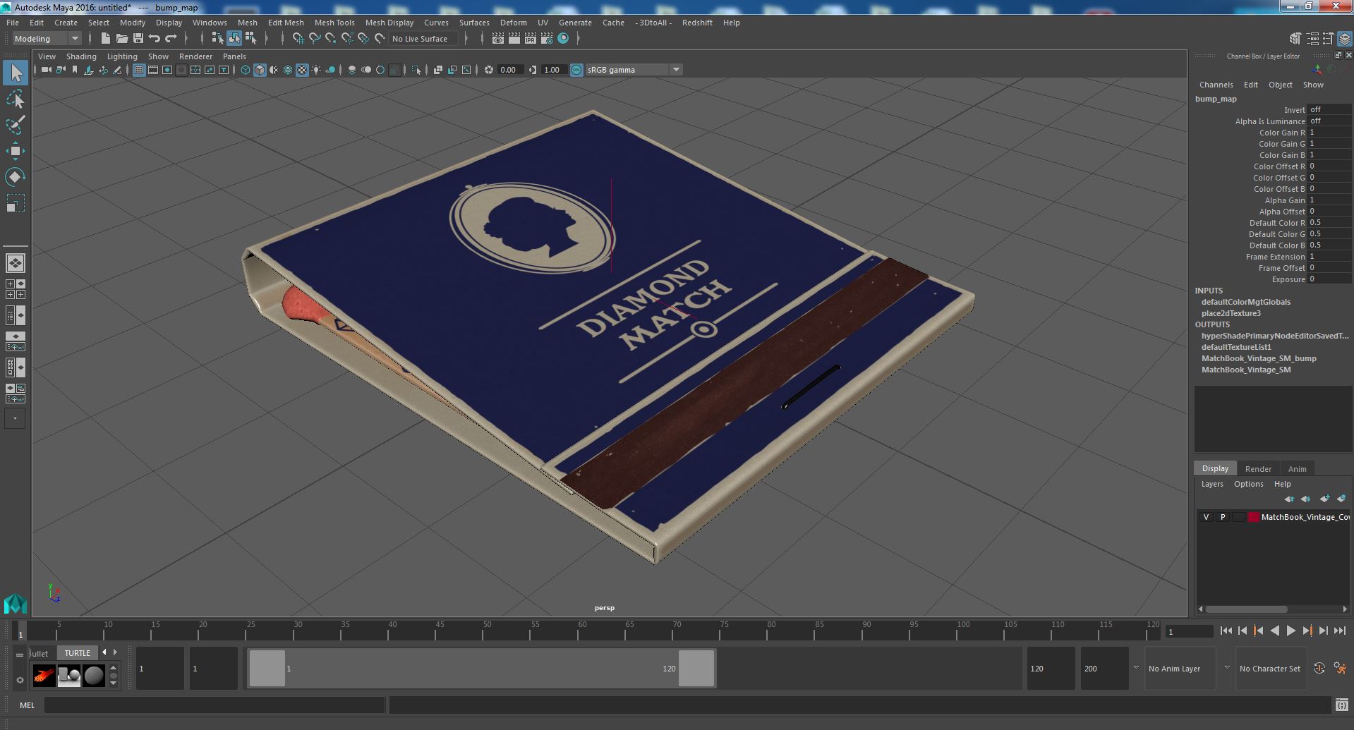 3D model MatchBook Vintage Cover Closed