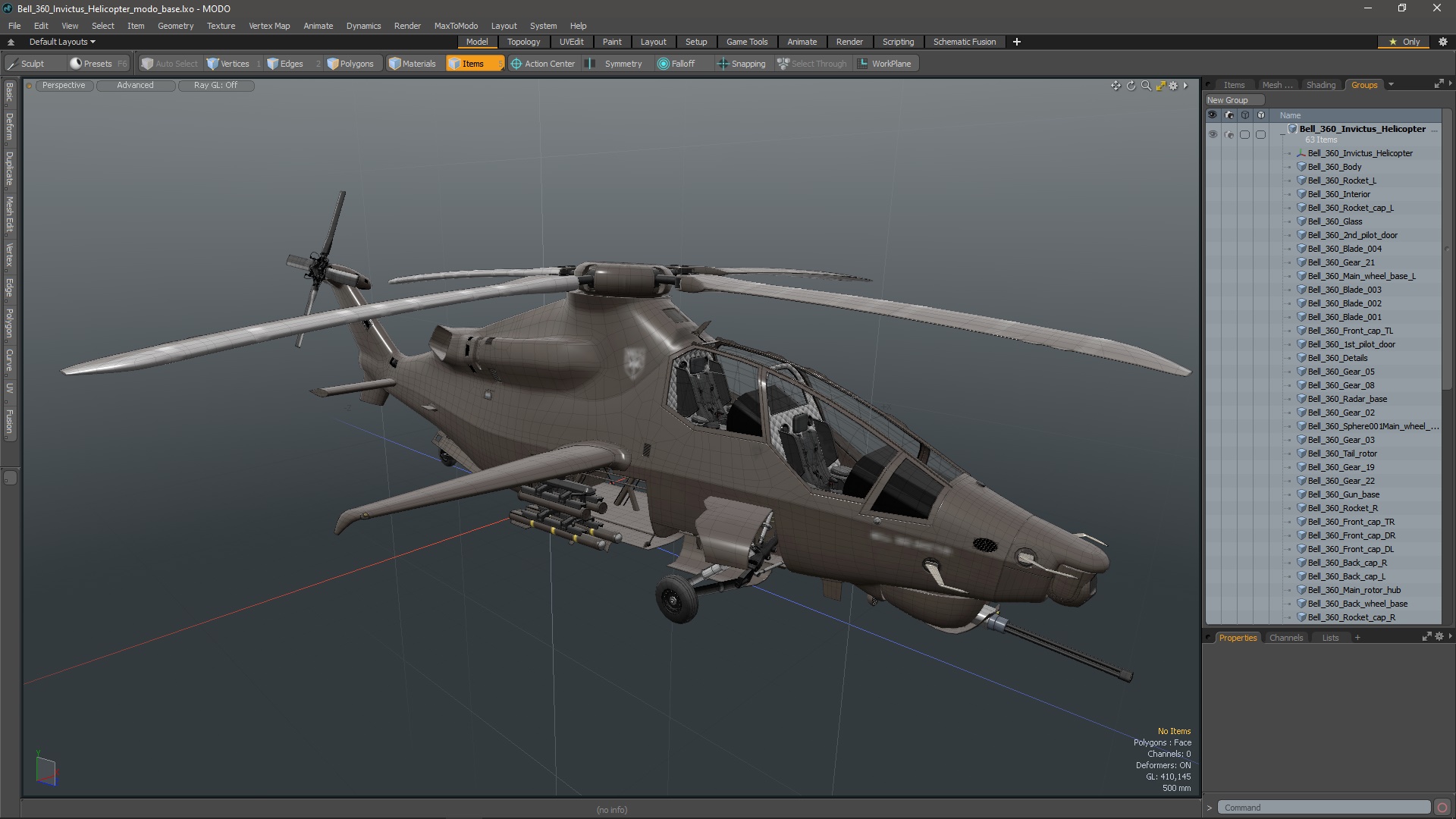 3D Bell 360 Invictus Helicopter model