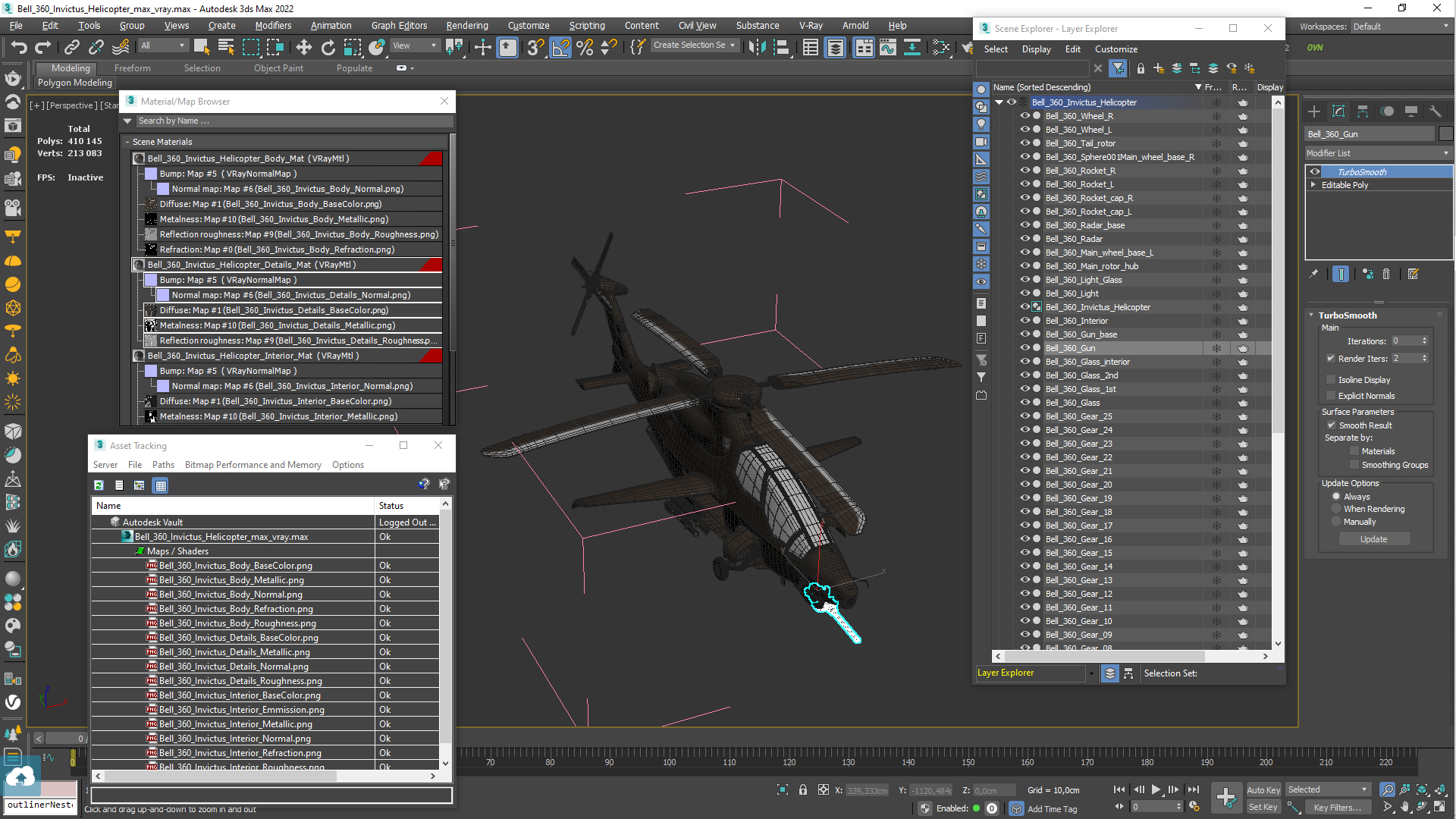 3D Bell 360 Invictus Helicopter model