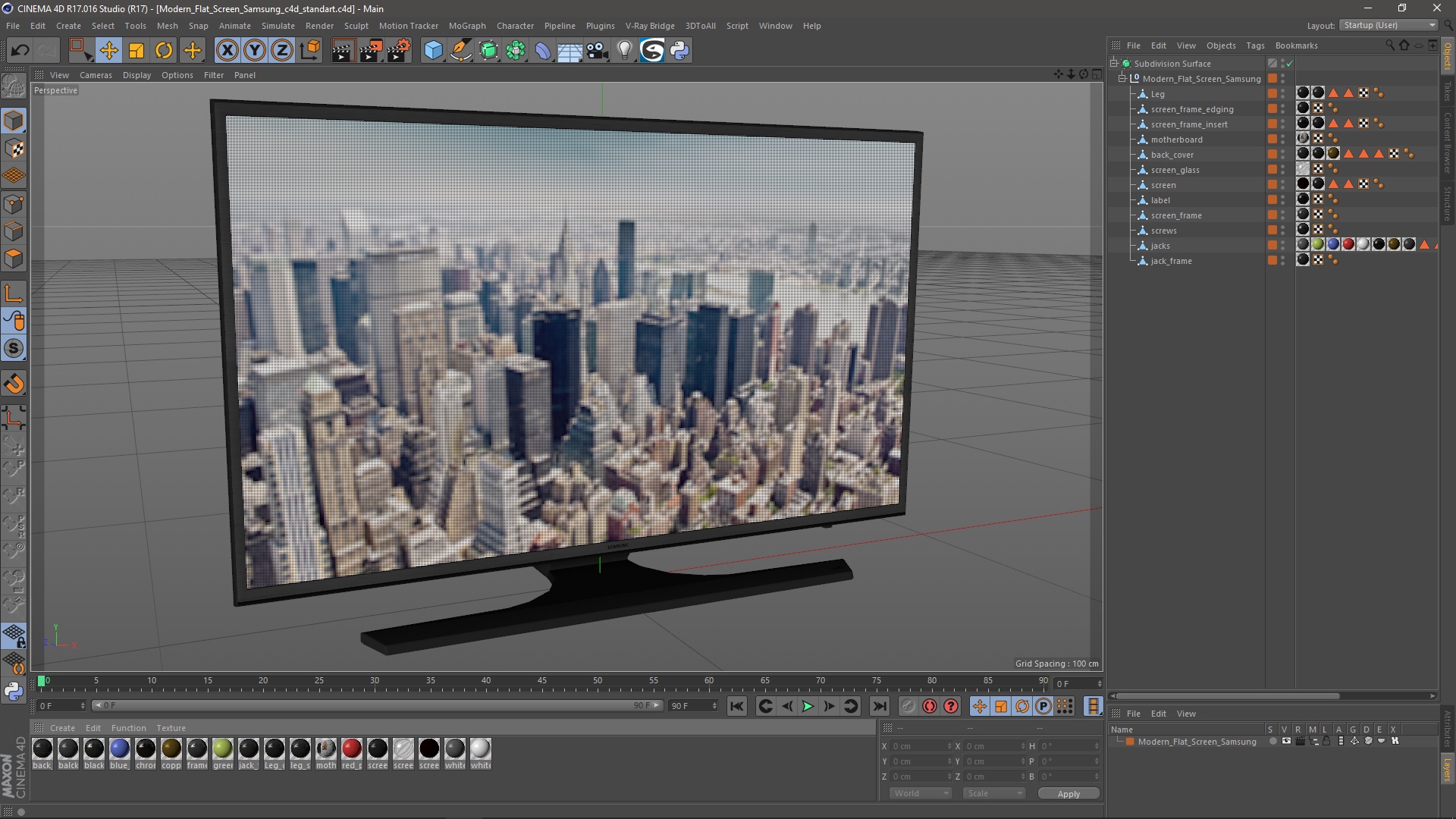 3D Modern Flat Screen Samsung