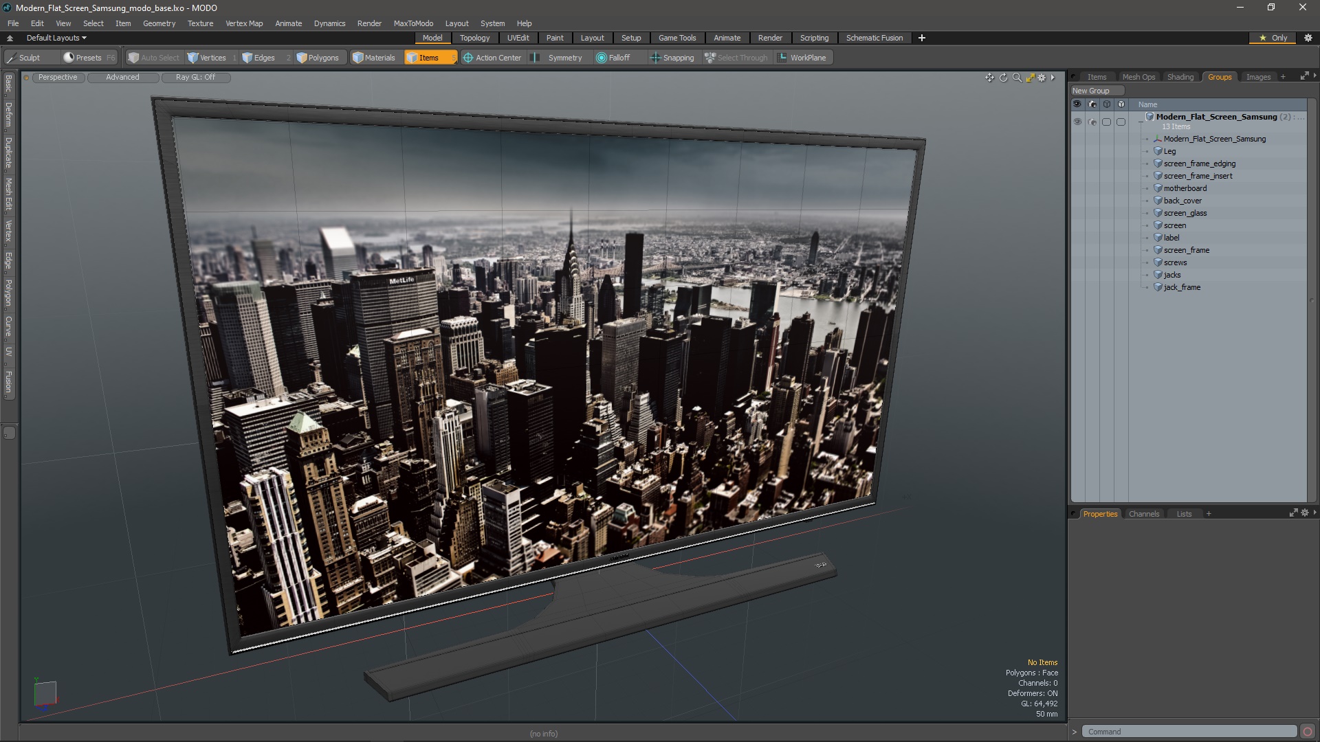 3D Modern Flat Screen Samsung