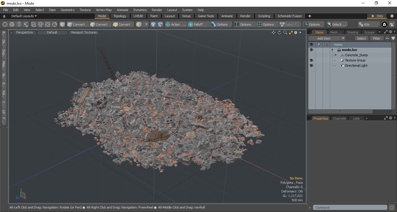 3D Concrete Dump model