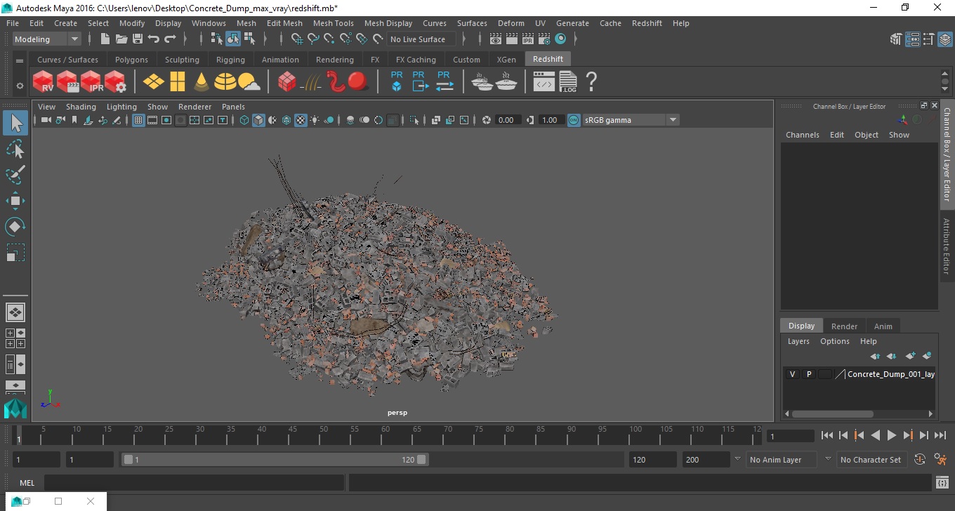 3D Concrete Dump model