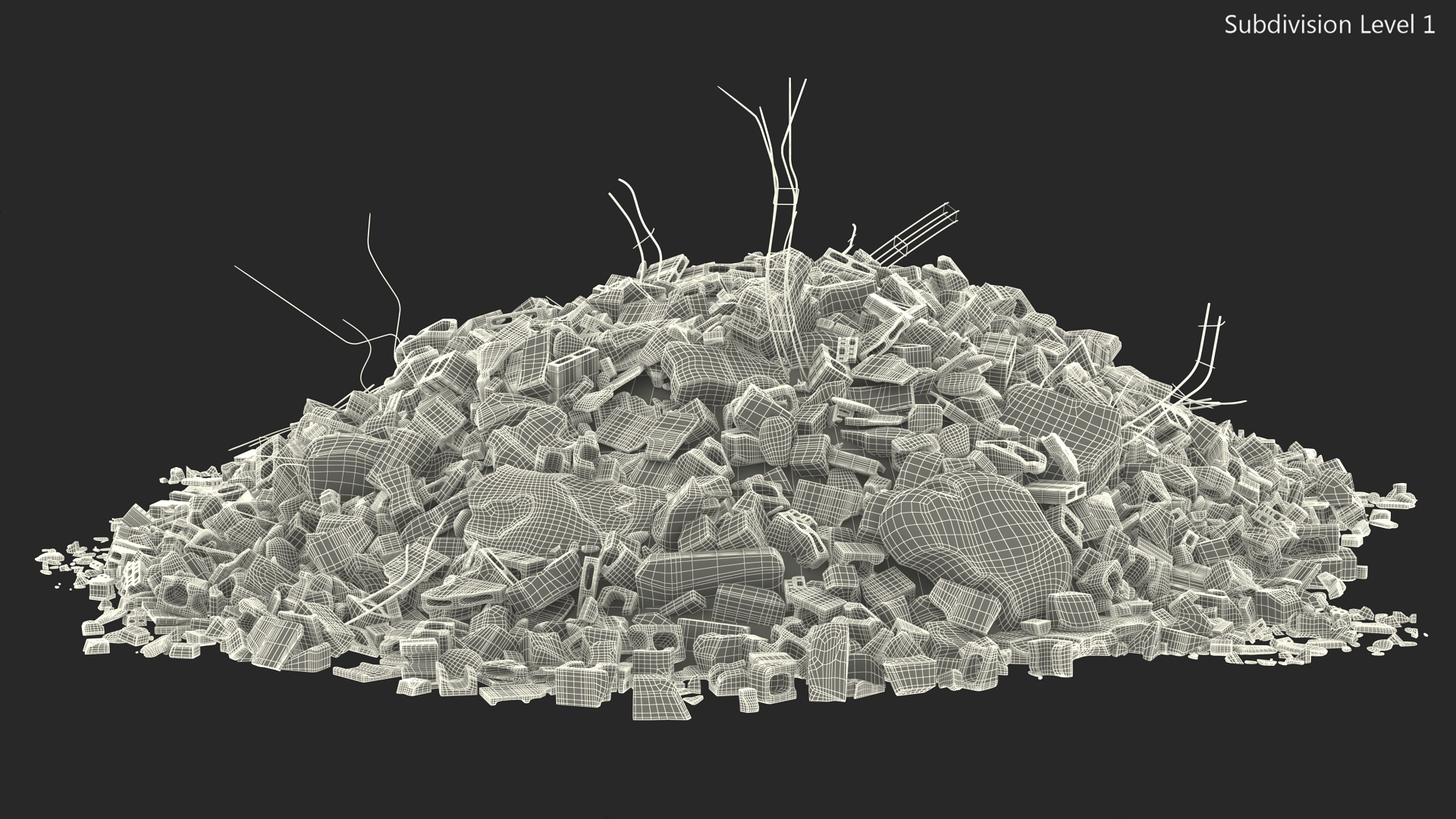 3D Concrete Dump model