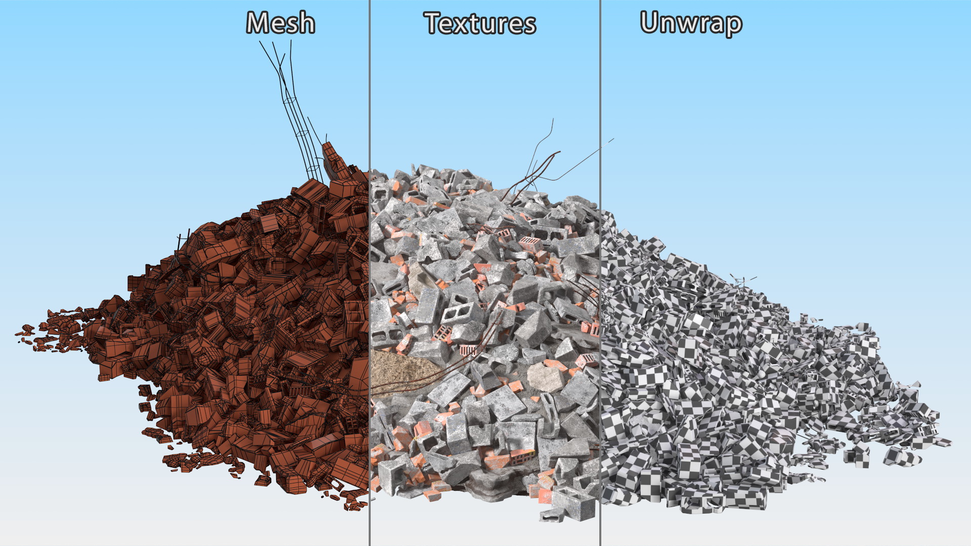 3D Concrete Dump model