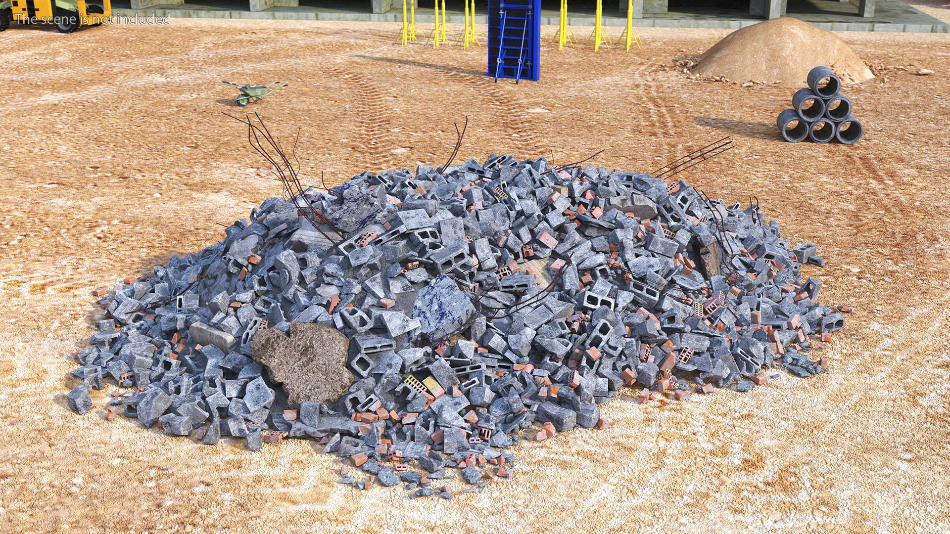 3D Concrete Dump model