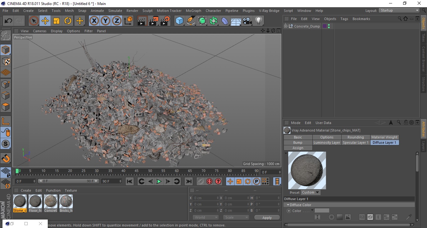 3D Concrete Dump model