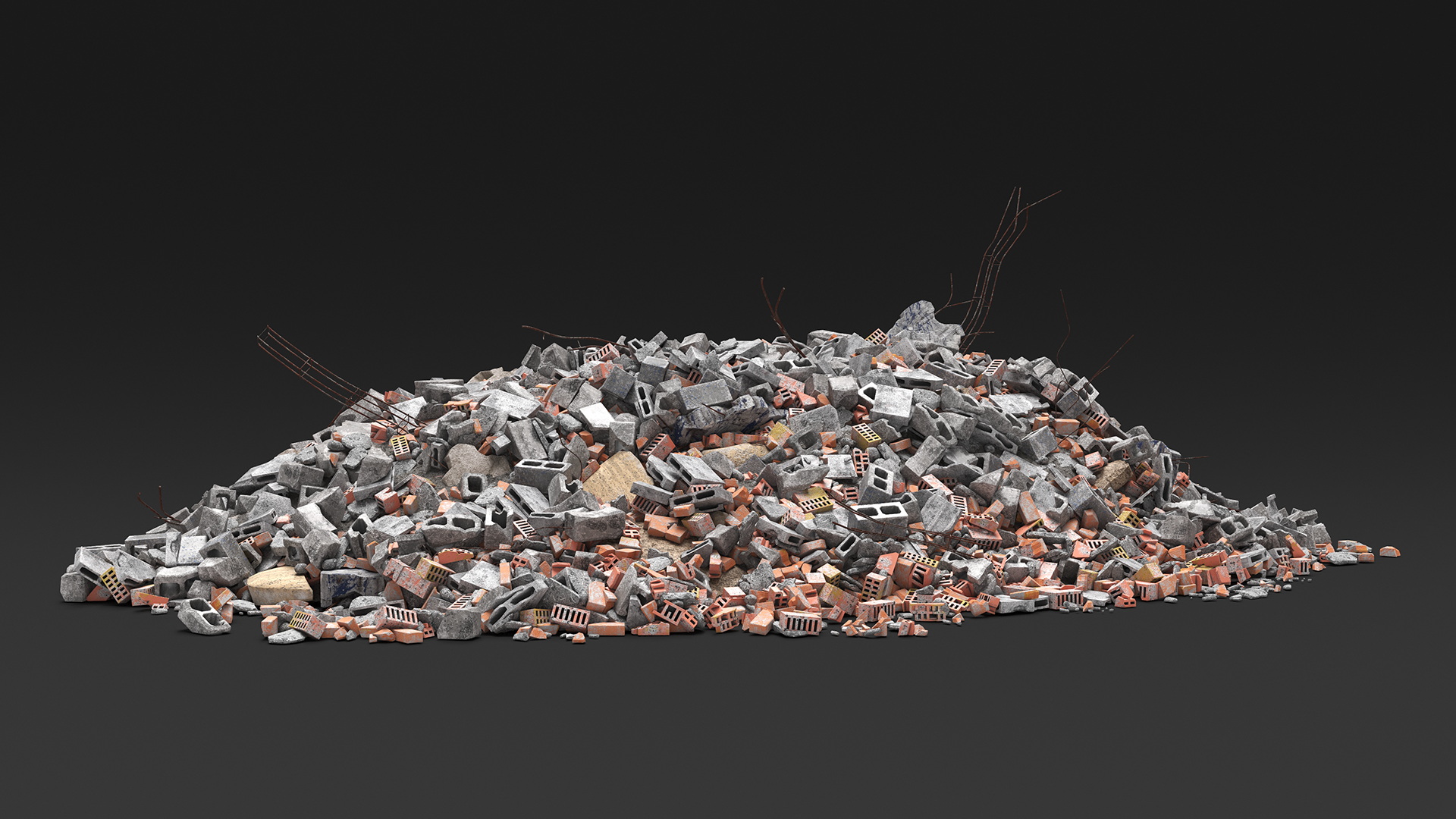 3D Concrete Dump model