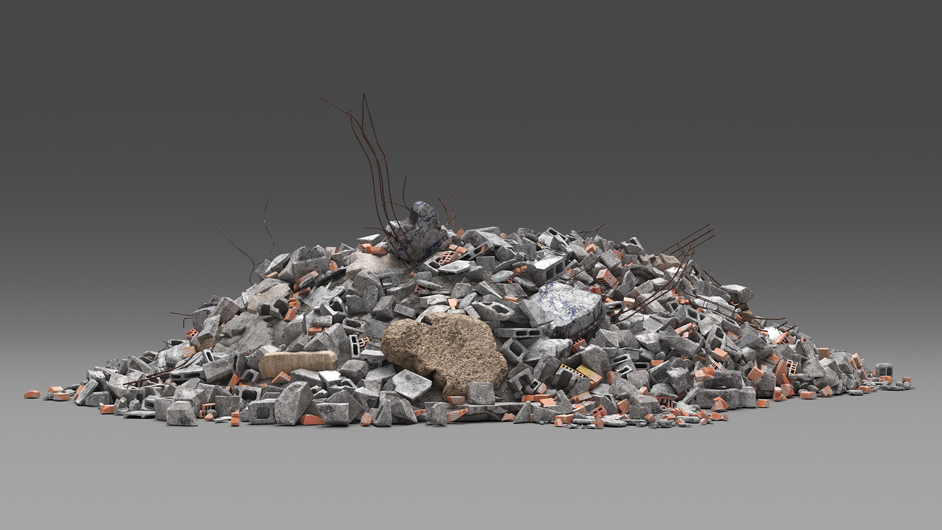 3D Concrete Dump model