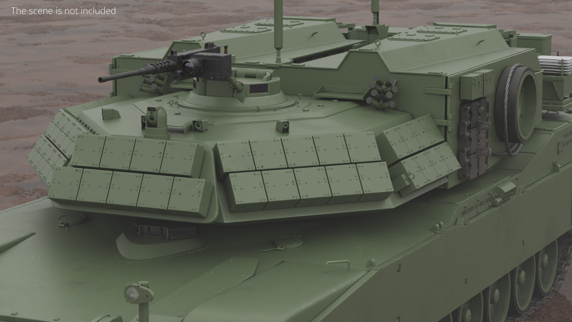 M1150 Engineer Tank Turret with Machine Gun, view 2