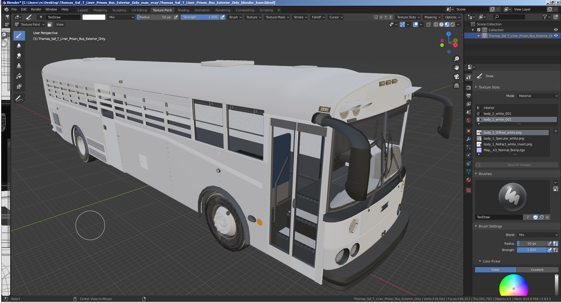 3D Thomas Saf T Liner Prison Bus Exterior Only model