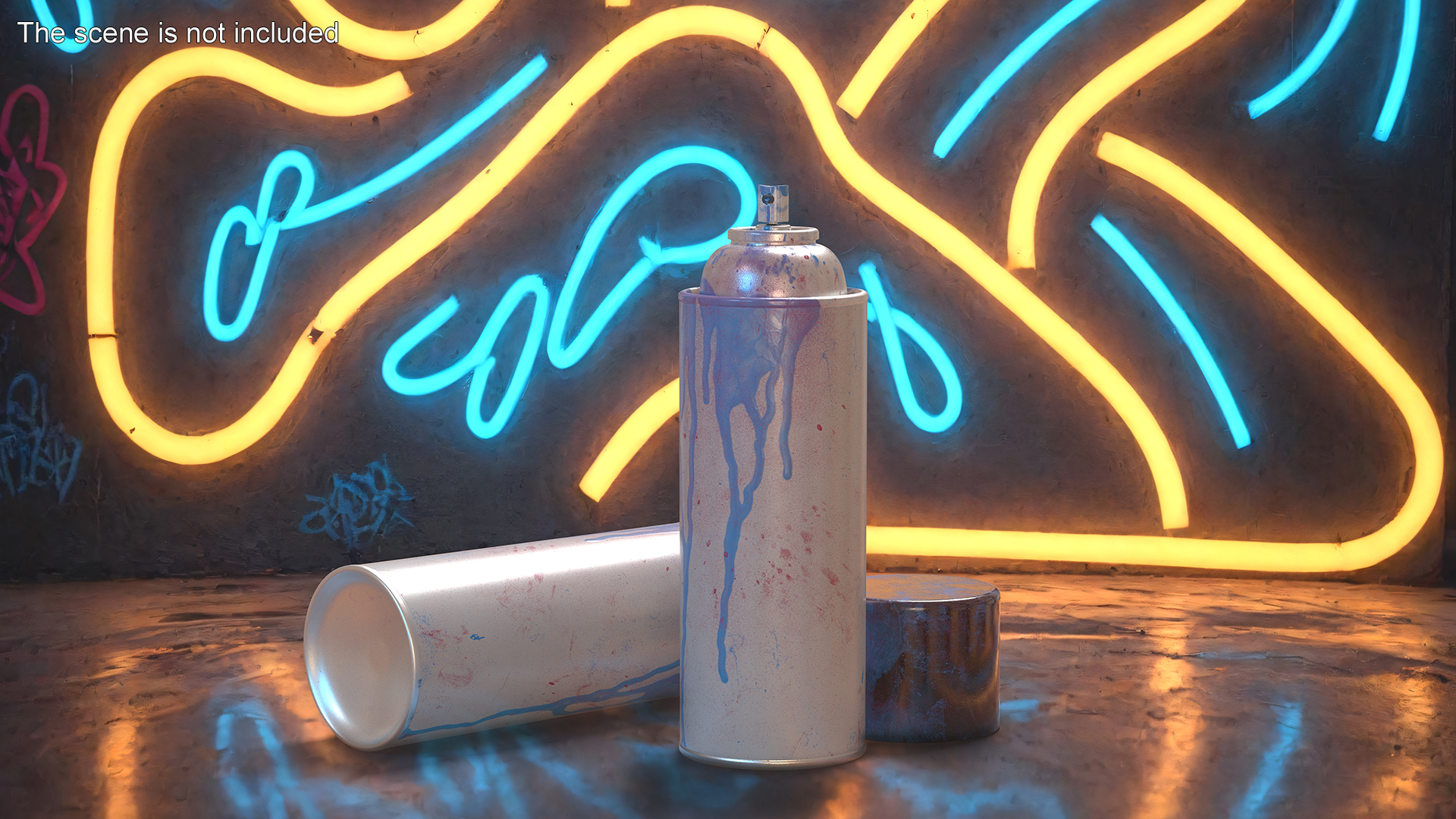 3D model Used Cans of Spray Paint White