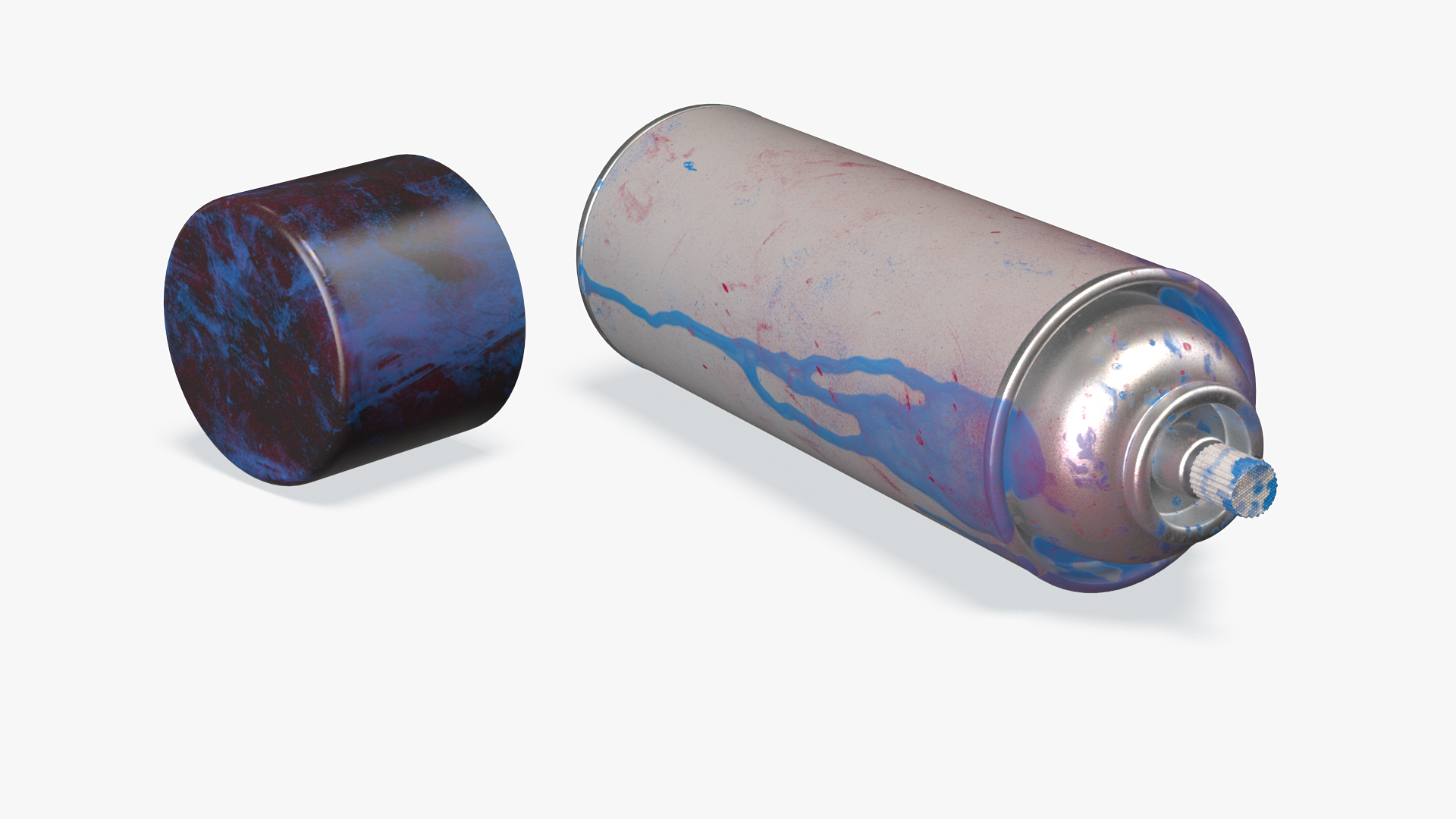 3D model Used Cans of Spray Paint White