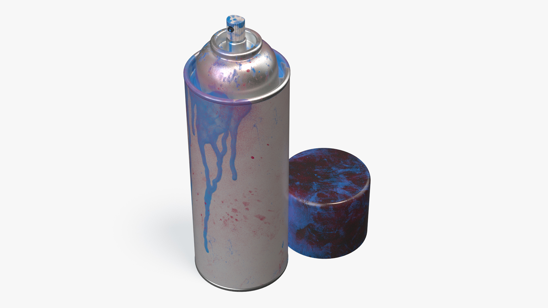 3D model Used Cans of Spray Paint White